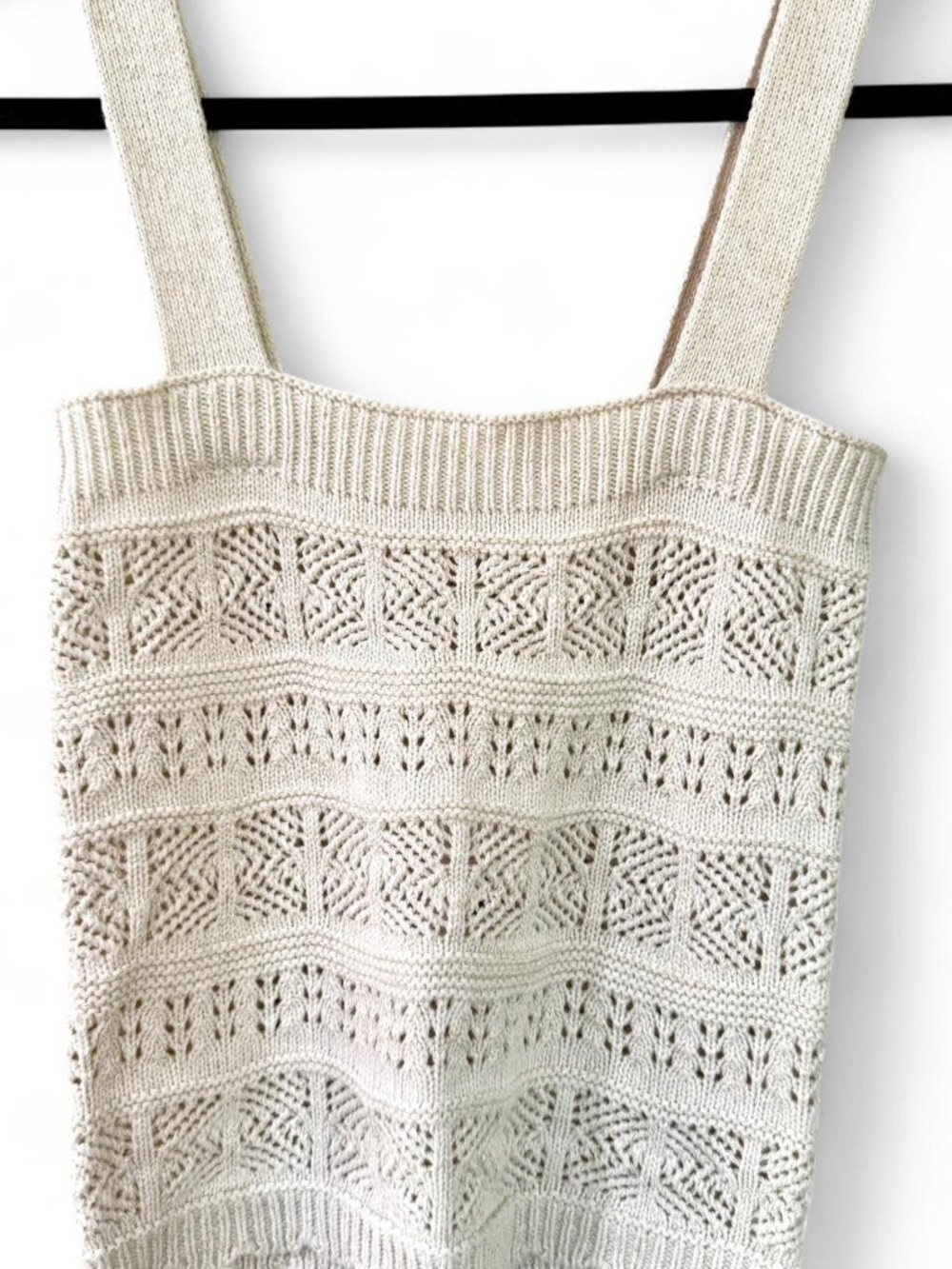 SO Cream White Knit Sparkle Sweater Tank S